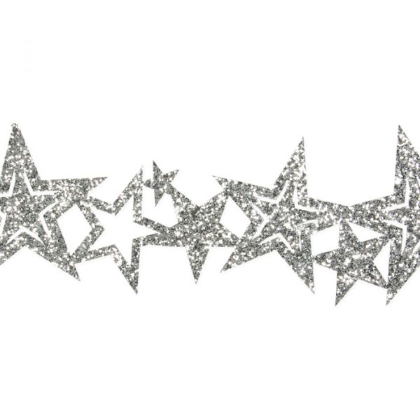 Glitterband "Sterne" 63245 silver Hauptbild Detail