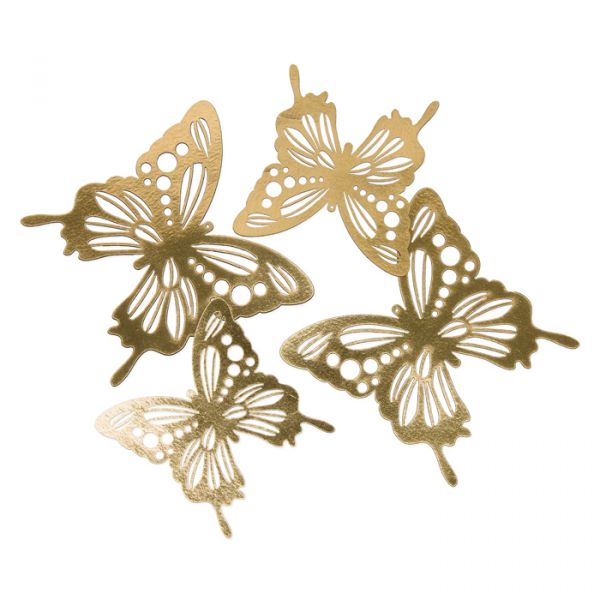 Paper Cutting "Schmetterlinge" mit einseitiger Metallic-Folie gold Hauptbild Listing