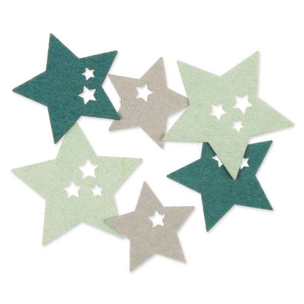 Filzsortiment "Sterne" 3 Farben und Größen im Set 63401 light mint/grey/petrol Hauptbild Listing