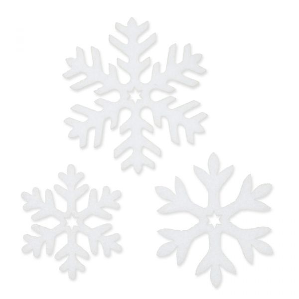 Filzsortiment "Eiskristalle" 3 Formen und Größen im Set white Hauptbild Detail