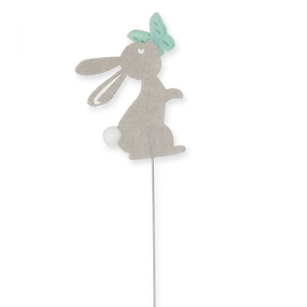 Drahtstecker "Osterhase"  63525 grey/mint Hauptbild Detail