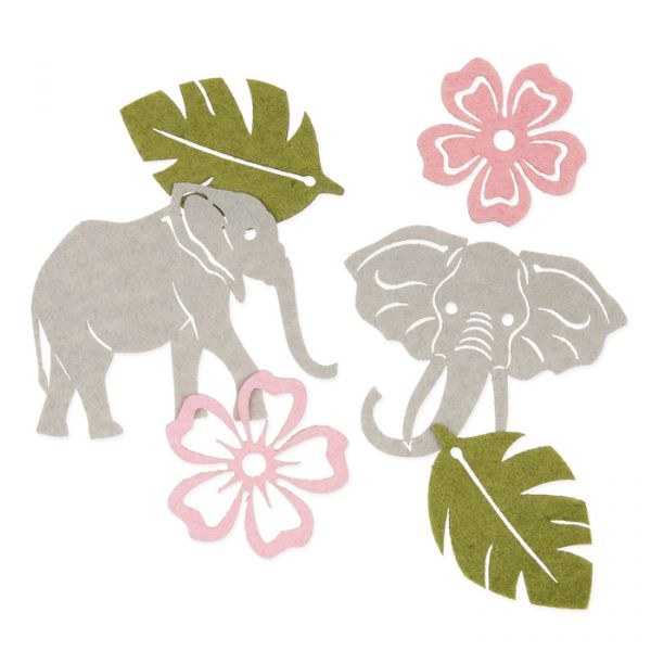 Filzsortiment "Elefant" grey/olive green/light rose/ dusky pink Hauptbild Listing