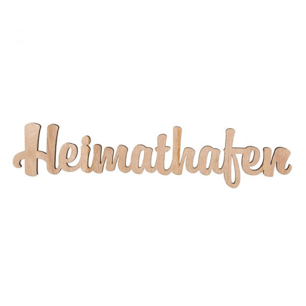 Holz-Schriftzug "Heimathafen" 63652 natural Hauptbild Detail