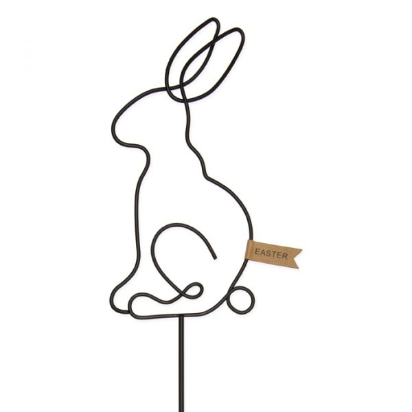 Metallstecker "Hase" ca. 11 x 23 cm 63668 black Hauptbild Detail