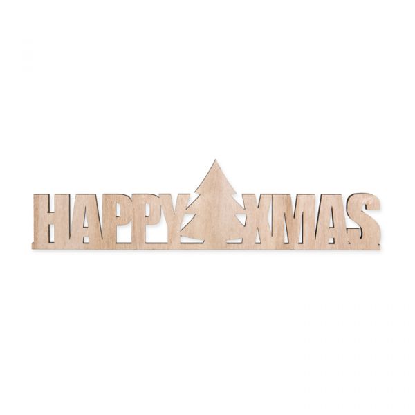 Holz-Schriftzug "HAPPY XMAS" 63670 natural Hauptbild Detail