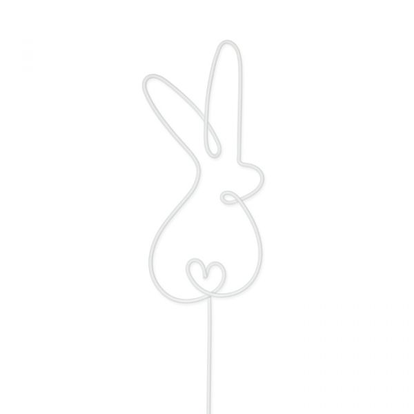 Metallstecker "Hase" ,one line, line art 63689 white Hauptbild Detail