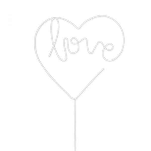 Metallstecker "love" ,one line, line art 63690 white Hauptbild Detail