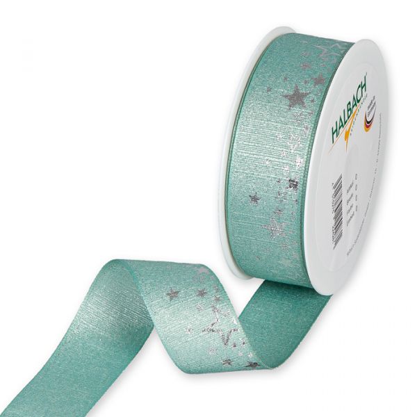 Lurex-Druckband "Sterne" 664 lush mint/silver Hauptbild Listing