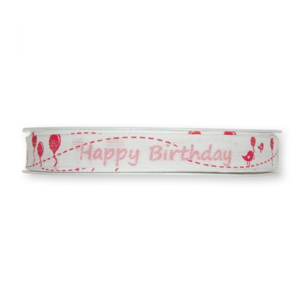 Druckband "Happy Birthday" 668 flamingo/pale pink Hauptbild Detail