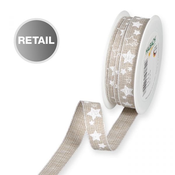 Druckband "Sterne" 709R linen/white Hauptbild Listing