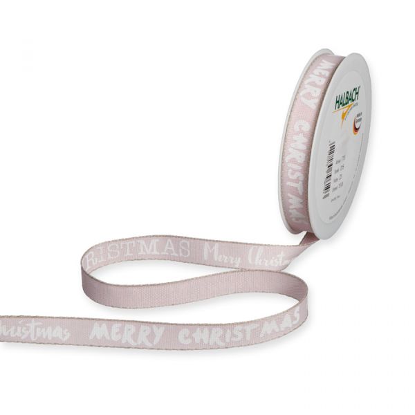 Druckband "MERRY CHRISTMAS" 713 pale rose/white Hauptbild Listing