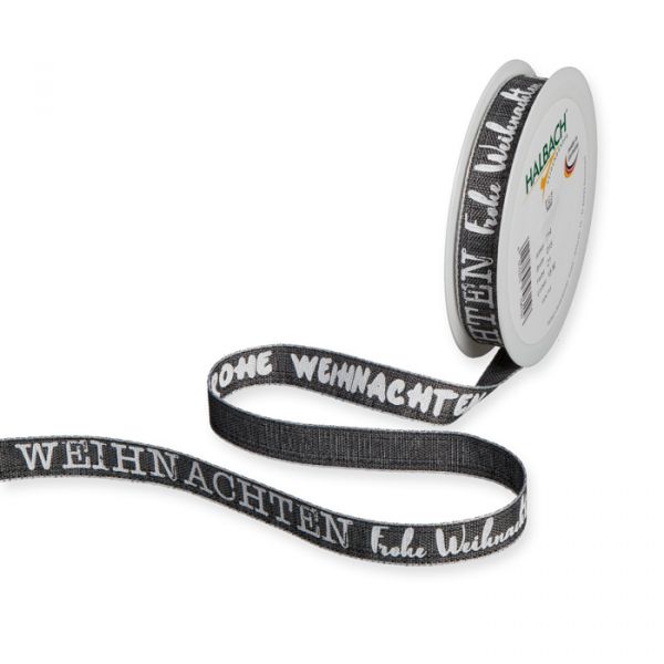 Druckband "FROHE WEIHNACHTEN" 714 dark grey/white Hauptbild Listing