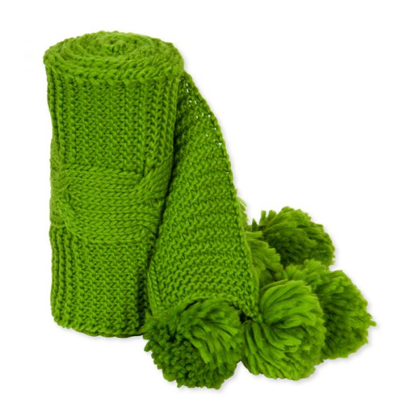 Deko-Strickband Zopfmuster mit Bommeln green Hauptbild Detail