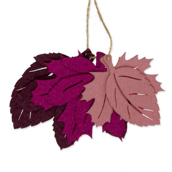 Filzsortiment "Herbstblätter" 3 Farben im Set dusky pink/purple/dark purple Hauptbild Detail