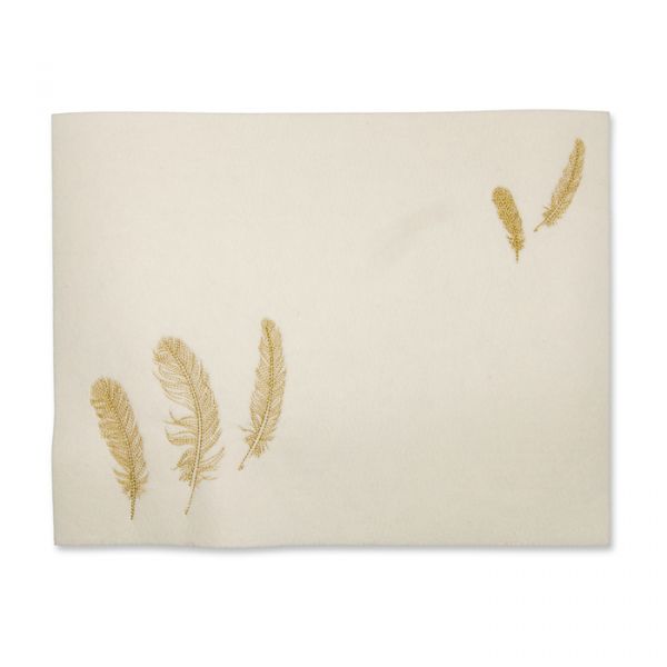 Filz-Tischset "Federn" 73572 cream/gold Hauptbild Detail