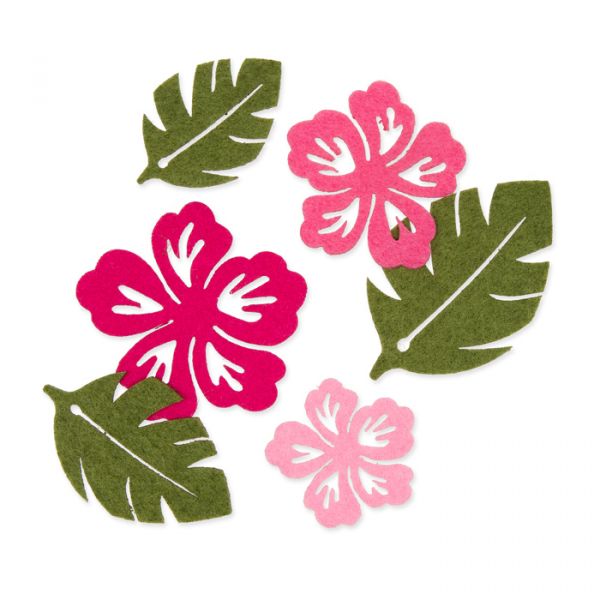 Filzsortiment "Blumen/Blätter" 73611 rose/bright pink/purple/moss green Hauptbild Listing