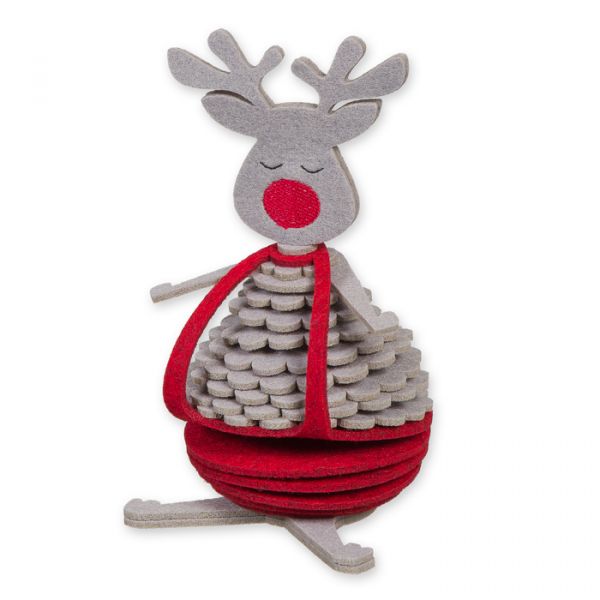 Deko-Aufsteller "Elch" 73708 grey/red 