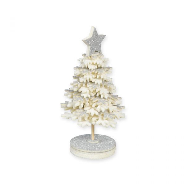 Deko-Aufsteller "Baum mit Glitter"  73712 cream/silver Hauptbild Detail