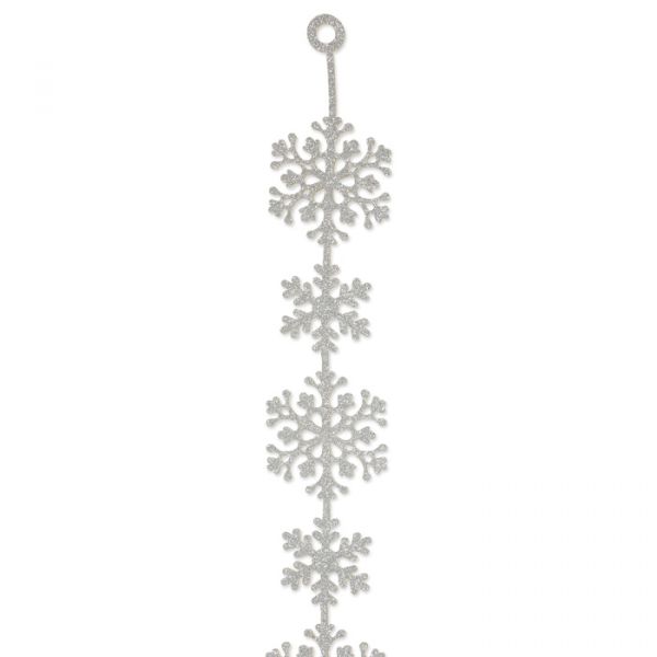 Glitter-Filz-Girlande "Eiskristalle" silver Hauptbild Detail