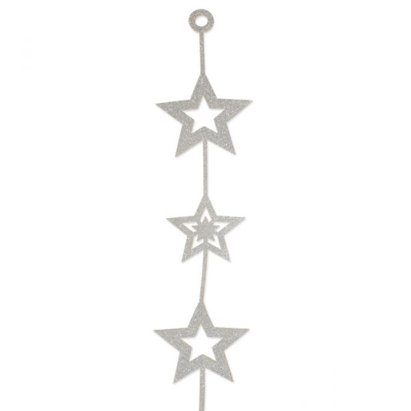 Glitter-Filz-Girlande "Sterne" 73722 silver Hauptbild Detail