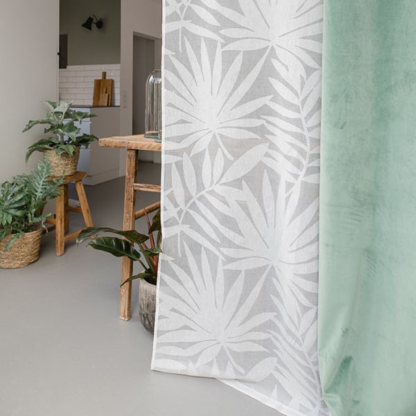 Halbtransparenter Vorhang "Blätter" / Ausbrenner-Motive palm leaves Hauptbild Listing