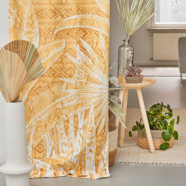 Samt-Vorhang "Digital-Motivdruck" 74778 african leaves Hauptbild Detail