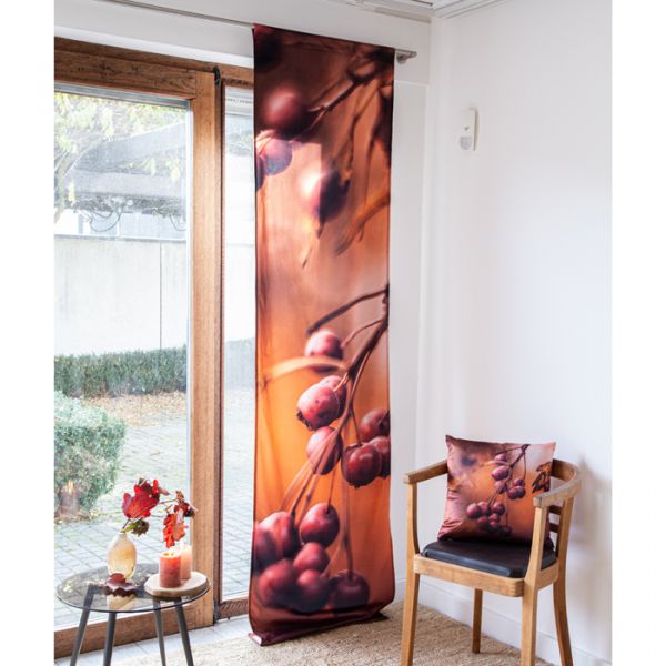 Samt-Vorhang "Beeren" /  "Digital Motivdruck berries Hauptbild Detail