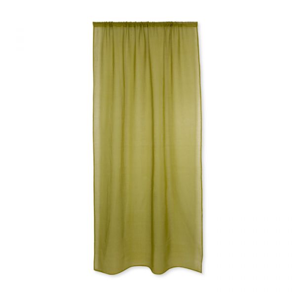 Vorhang mit Tunnelzug transparentes Leinen-/ Polyester-Mischgewebe 75192 green Hauptbild Detail