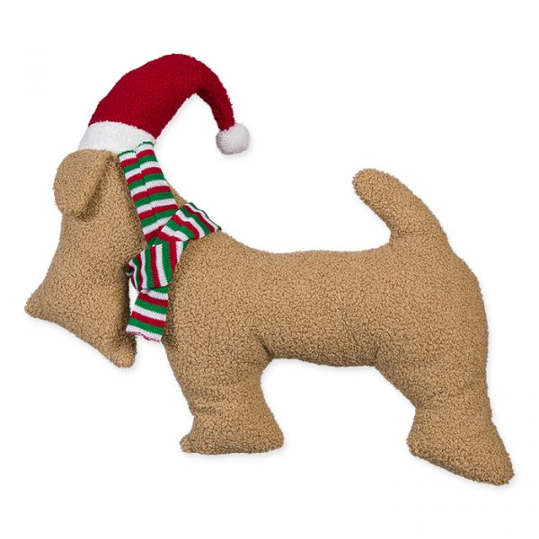 Dekokissen "Santa Dog", Zierkissen, Weihnachtskissen 77007 natural Hauptbild Detail