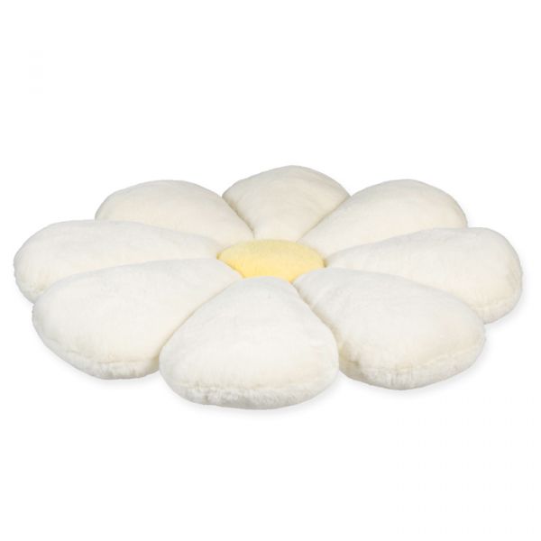 Dekokissen "Blüte", Blumenform, Stuhlkissen, Sitzkissen, Bodenkissen 77013 cream/yellow Hauptbild Detail