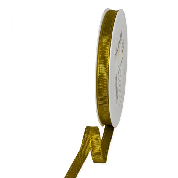 Ripsbändchen mit Lurex-Steppstreifen 7931 olive green/gold Hauptbild Listing