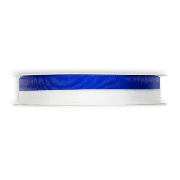 Nationalband / Vereinsband / Medaillenband blau/weiß 15 mm white/blue (DBL/W) Hauptbild Detail