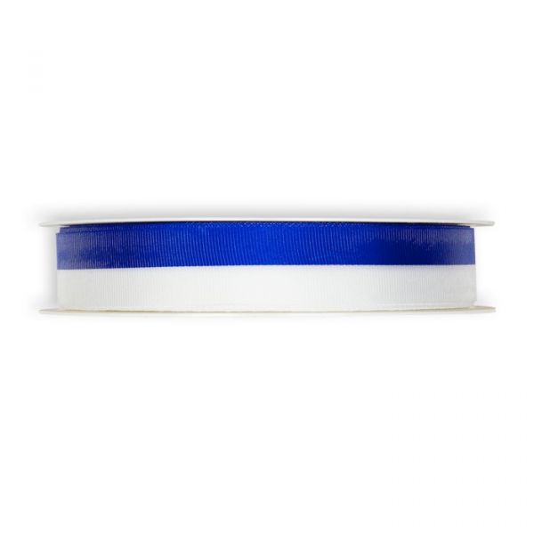 Nationalband / Vereinsband / Medaillenband, blau/weiß 15 mm 8000 white/blue (DBL/W) Hauptbild Detail