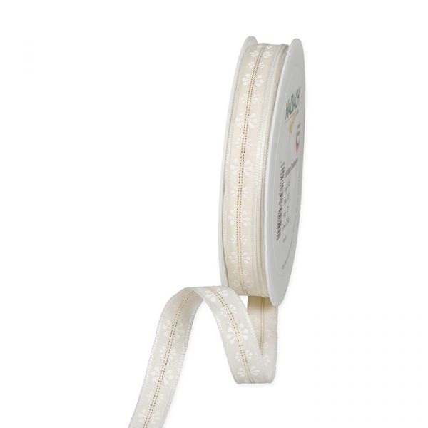 Streifen-Druckband "Schneeflocken" 846 cream/white/gold Hauptbild Listing