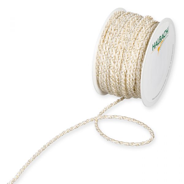 Satin-/Glitzerkordel, Lurex-Glitzerkordel 8600 cream/gold Hauptbild Listing