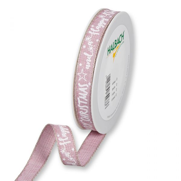 Druckband "Merry Christmas/Happy New Year" 863 pale berry/white Hauptbild Listing