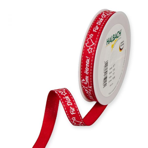 Druckband "Für Dich ... von Herzen!" 871 red/white Hauptbild Listing