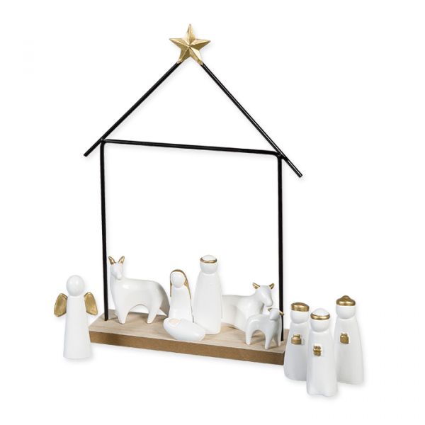 Weihnachtsdeko "Krippe" 88005 black/white/gold Hauptbild Listing