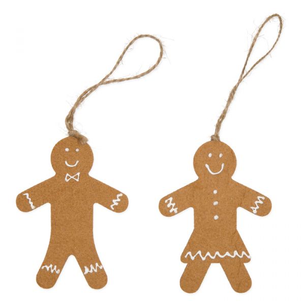 Filz-Hänger "Lebkuchenmann + Frau", Weihnachtsanhänger 88107 brown/white Hauptbild Detail