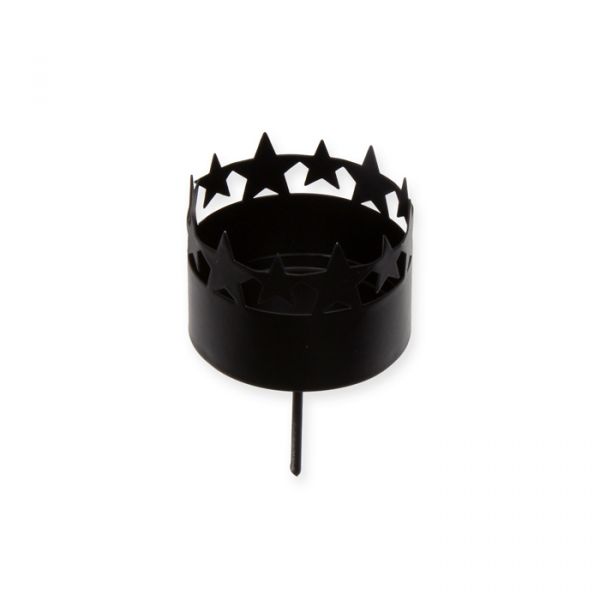 Metall-Kerzenhalter "Sterne" mit Stecker, Adventskranz-Kerzenhalter 88112 black Hauptbild Detail