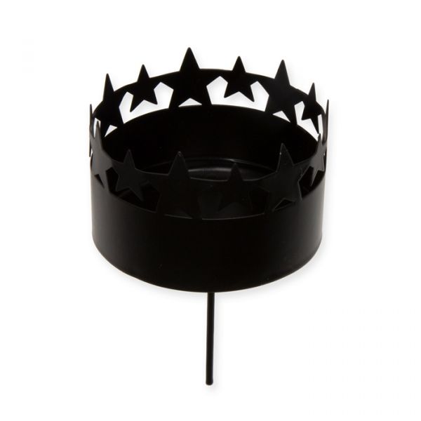 Metall-Kerzenhalter "Sterne" mit Stecker, Adventskranz-Kerzenhalter 88113 black Hauptbild Detail