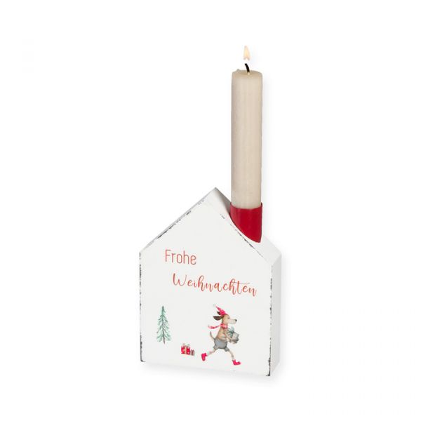 Holz-Aufsteller/Kerzenhalter "Haus" 88120 white Hauptbild Detail