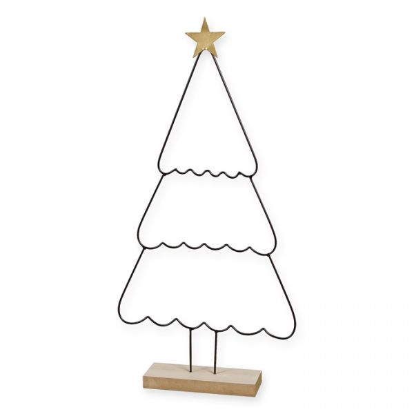 Metall-Aufsteller "Baum", Weihnachtsbaum aus Metalldraht 88130 black Hauptbild Detail