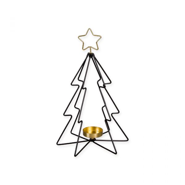 Metall-Aufsteller "Baum", Weihnachtsbaum aus Metalldraht 88131 black Hauptbild Detail