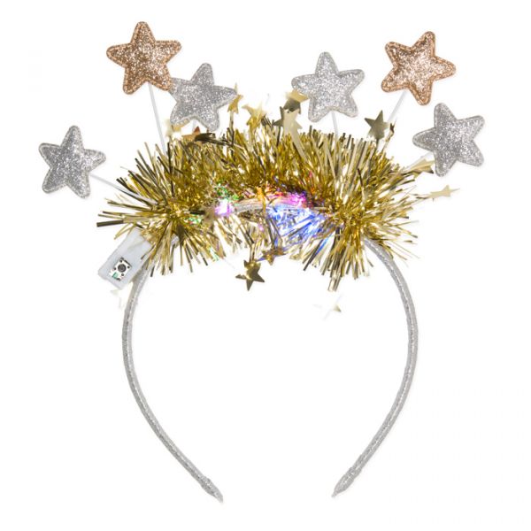 Weihnachtshaarreif "Sterne", LED Kopfschmuck Weihnachten 88137 silver/gold Hauptbild Detail