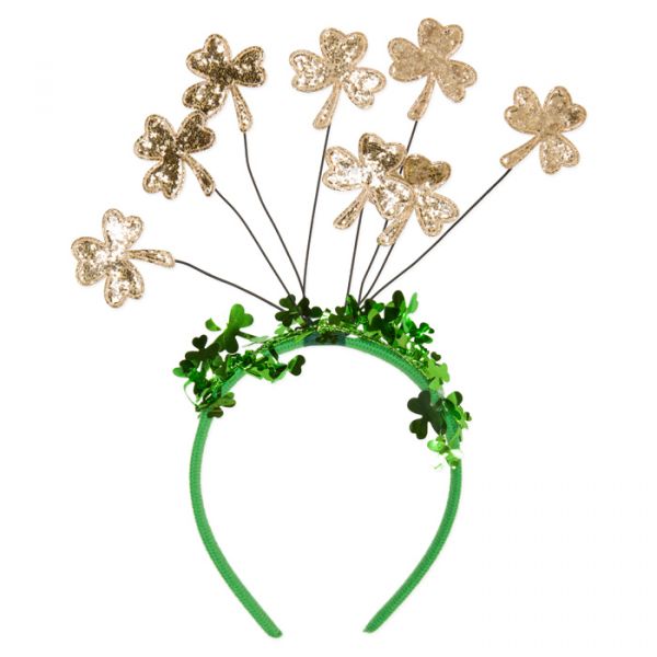 Silvester-Haarreif "Glücksklee", Kopfschmuck Silvester 88139 green/gold Hauptbild Detail
