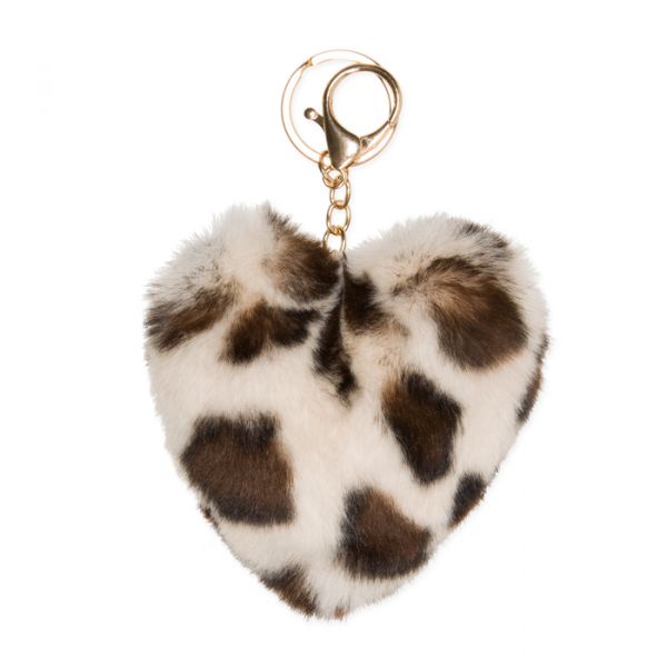 Taschenanhänger, Schlüsselanhänger "Leo-Herz", Taschendeko, Bag Charms, Trend-Accessoires 88140 cream/brown Hauptbild Detail