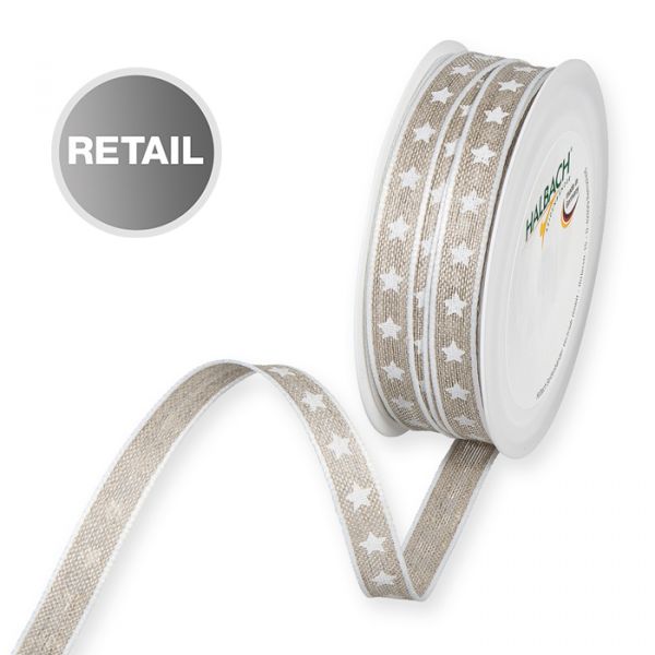 Leinenband mit Sternendruck 898R natural/white Hauptbild Listing