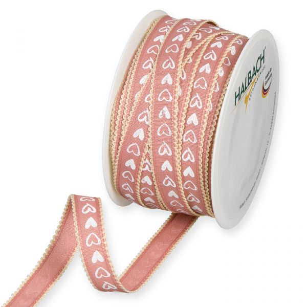 Druckband "Herzen" , / feine Bogenkanten 910 blush rose/white Hauptbild Listing