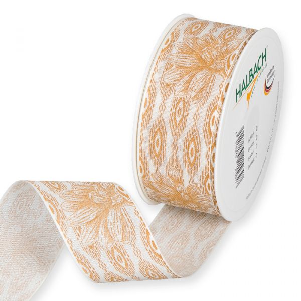 Druckband "Blumen-Muster" 924 cream/light brown Hauptbild Listing